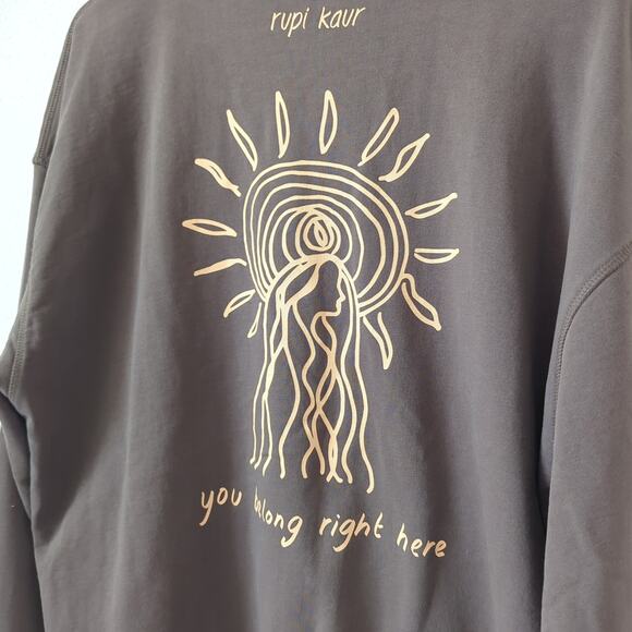 KOTN Sweatshirt Womens XXL Crewneck Brown "Home Body" Rupi Kaur Loungewear - Picture 7 of 8